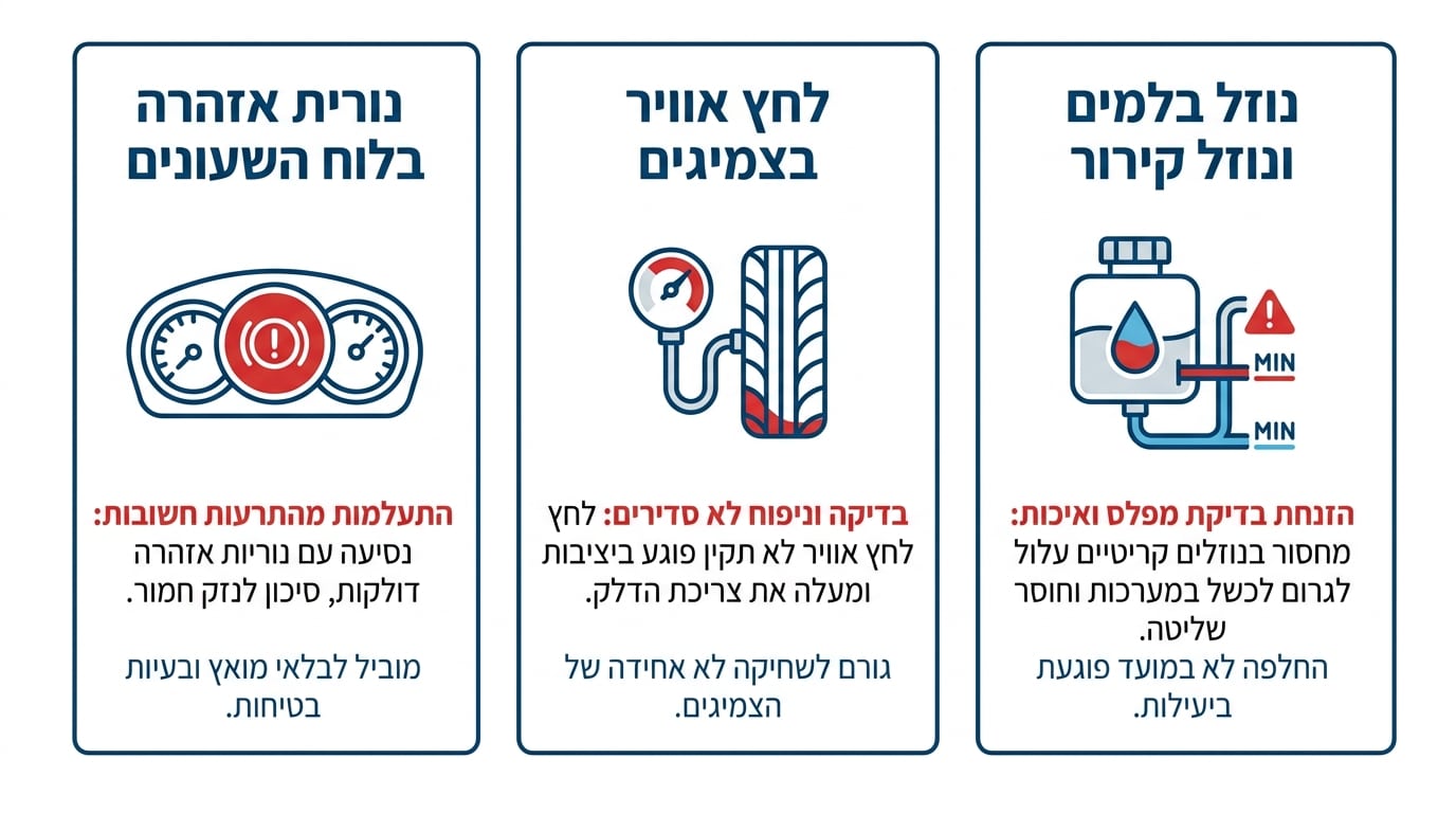 טעויות נפוצות של נהגים בתחזוקת רכב
