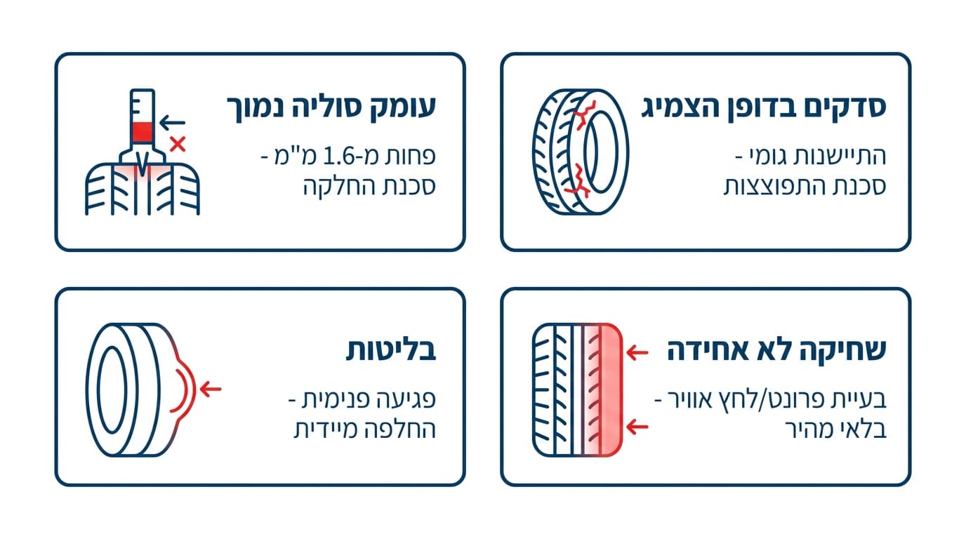 איך מזהים שהצמיגים דורשים החלפה