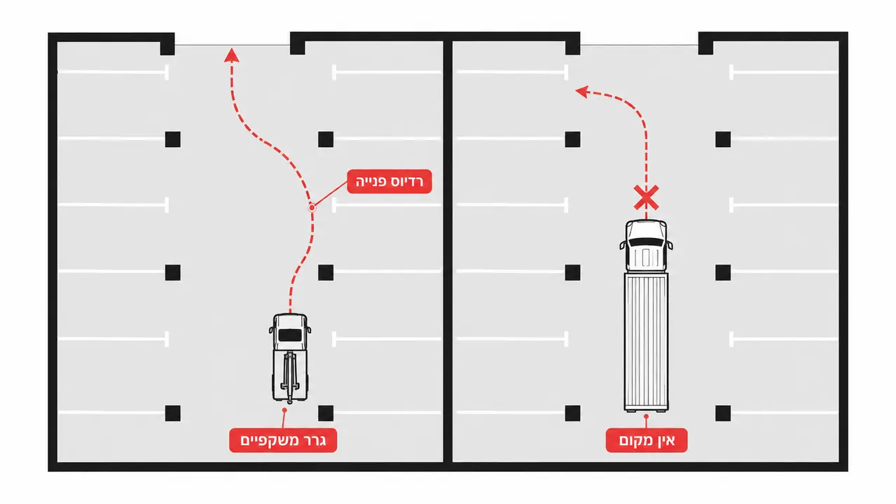 גרר משקפיים כשאין מקום לתמרן